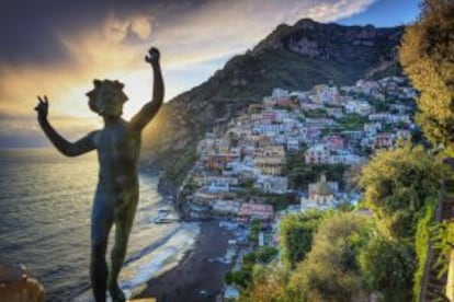 Casas de colores en Positano, la ciudad más fotogénica de la Costa de Amalfi.