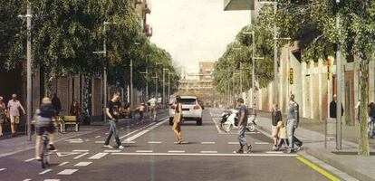 Aspecto de la calle Pere IV tras su remodelación.