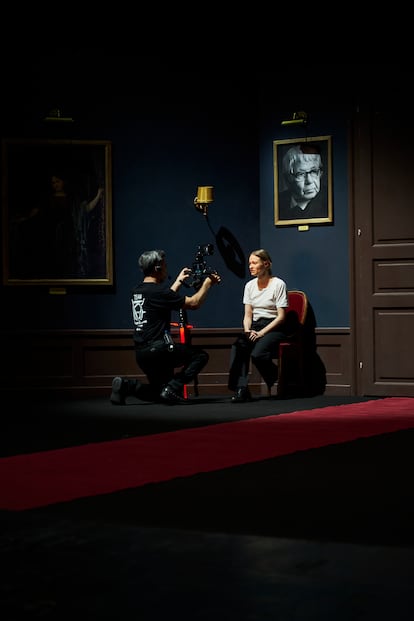 La actriz Mavie Hörbiger durante su monólogo en 'Burgtheater'.