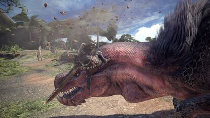 Imagen del videojuego 'Monster hunter world', que propone sumergirse en un mundo de fantasía a la caza de gigantescas criaturas. 