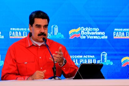 El presidente venezolano, Nicolás Maduro, durante una comparecencia televisada.