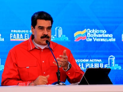 El presidente venezolano, Nicolás Maduro, durante una comparecencia televisada.