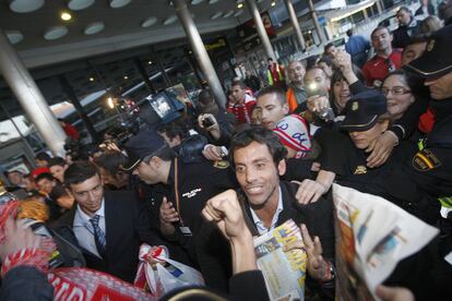 El entrenador del Atlético de Madrid, Quique Sánchez Flores,  ha dicho que la conquista del título de la Liga Europa era "maravillosa", y ha destacado que este triunfo es para el "enorme mundo atlético" y ha consierado que los aficionados rojiblancos tienen hoy "muchos motivos para sentirse orgullosos".