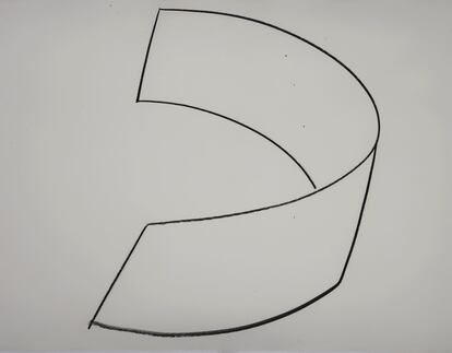 Obra 'C.C. VIII' (1983-84), de Richard Serra, pieza relacionada con la escultura Clara, Clara, instalada en las Tullerías de París. Cortesía de la Galería Guillermo de Osma.