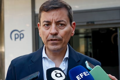 José Luis Bayo, este miércoles en la sede del PP en Madrid.