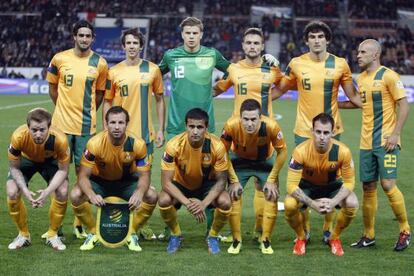 Selecci&oacute;n de f&uacute;tbol de Australia en 2013. 