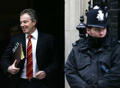 El primer ministro británico, Tony Blair, sale de su residencia oficial de Downing Street el pasado miércoles.