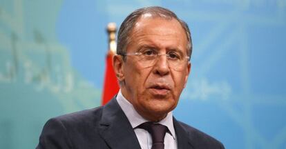 Russia's Foreign Minister Sergei Lavrov speaks during a joint news conference with Iraq's Foreign Minister Hoshyar Zebari in Baghdad February 20, 2014. REUTERS/Thaier al-Sudani (IRAQ - Tags: POLITICS HEADSHOT PROFILE)
