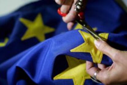 Una bandera de la Unión Europea.