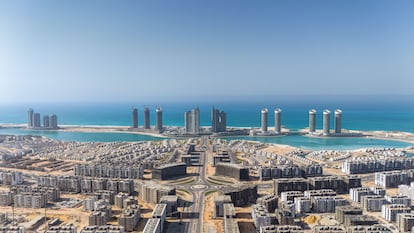 Vista de dron de la ciudad Nuevo Alamein, en la costa norte de Egipto