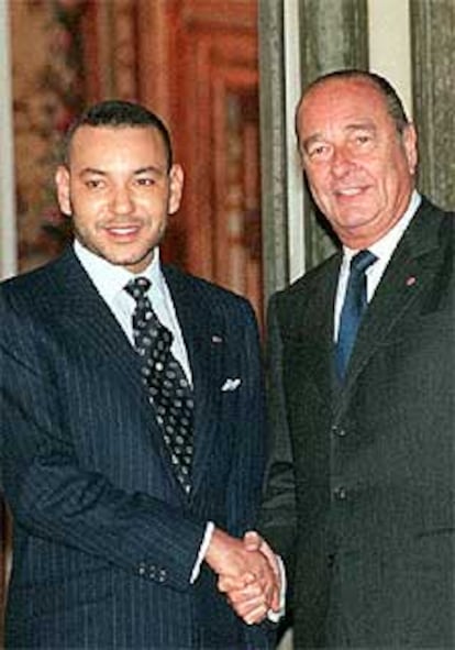 Mohamed VI y Chirac, en enero de 2000, durante una de las numerosas visitas privadas del rey a París.