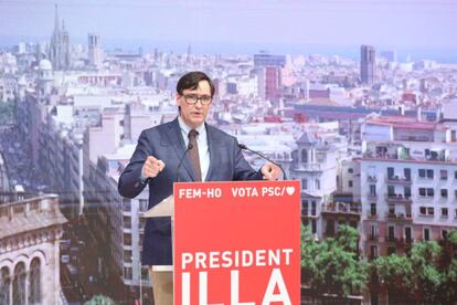 Salvador Illa en un acte telemàtic de campanya.