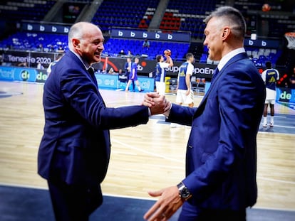 Laso y Jasikevocius se salidan antes de la final de la Supercopa. acbphoto