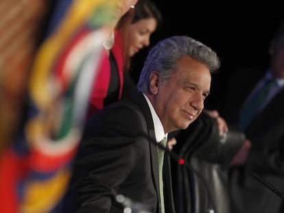 El presidente de Ecuador, Len&iacute;n Moreno, este martes en Madrid.