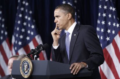 Obama, durante una reunión con senadores demócratas en Washington.