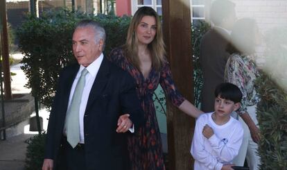 Michel e Marcela Temer com o filho Michelzinho.