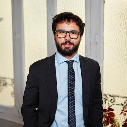 Fernando Salas, en el despacho de Iberum Abogados en la calle Hermosilla, donde trabaja.