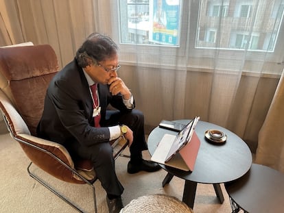 El presidente de Colombia, Gustavo Petro, durante el Foro Económico Mundial, en Davos, Suiza, el 18 de enero de 2023.