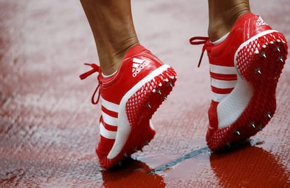 Las zapatillas de la atleta británica Jessica Ennis.