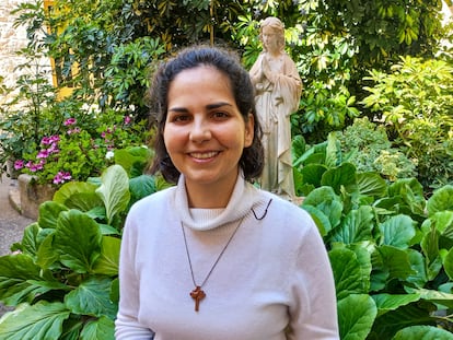 Montse Medina, en el convento de las Agustinas de Sant Mateu (Castellón)