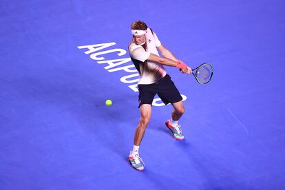 Zverev, durante el partido contra Brooksby en Acapulco.