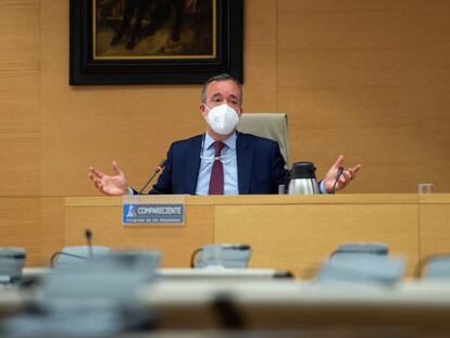 Francisco Martínez, ex secretario de Estado de Seguridad, durante su comparecencia en el Congreso por el 'caso Kitchen', el pasado 1 de junio.