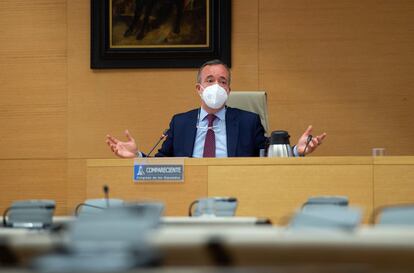 Francisco Martínez, ex secretario de Estado de Seguridad, durante su comparecencia en el Congreso por el 'caso Kitchen', el pasado 1 de junio.