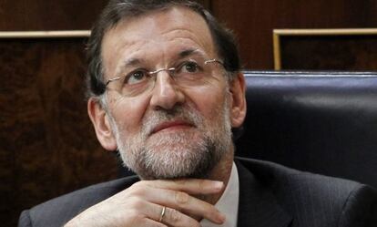 El presidente Mariano Rajoy en el Congreso.