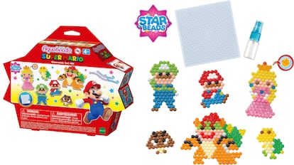 Producto infantil que reúne una serie de personajes de la saga Mario Bros para armarlos mediante bolitas.