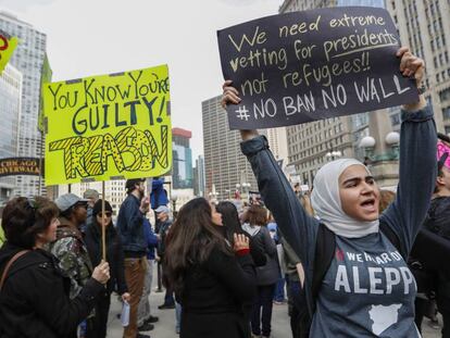 Manifestació contra Trump a Chicago.