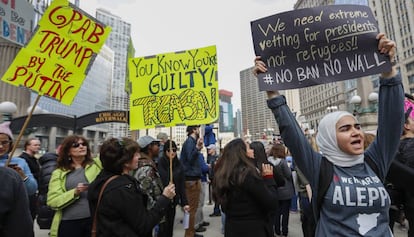 Manifestació contra Trump a Chicago.