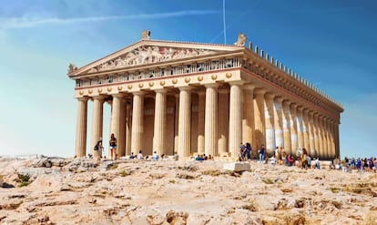 Vista de el Partenón, en Atenas, Grecia.