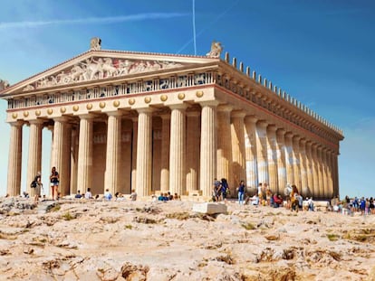 Vista de el Partenón, en Atenas, Grecia.