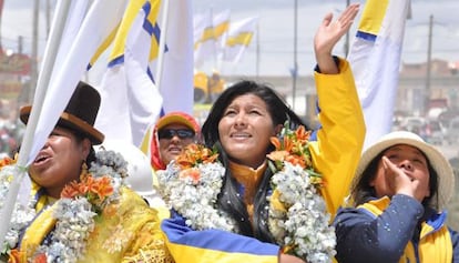 Soledad Chapetón, en un acto de la campaña electoral.