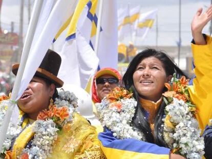 Soledad Chapetón, em um ato de campanha.