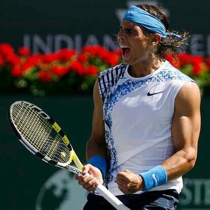 Nadal, durante su partido contra Tsonga.