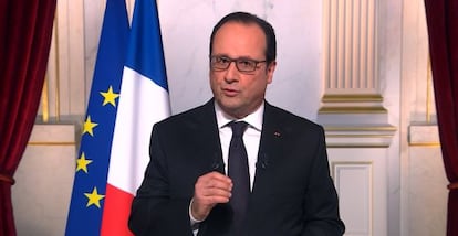 El presidente francés, François Hollande, el 31 de diciembre en París.