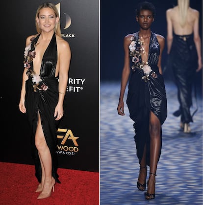 Kate Hudson llegó a la edición número 20 de los premios Annual Hollywood Film Awards, en el Beverly Hilton Hotel de Beverly Hill, vestida de Marchesa.