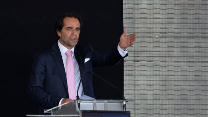 Miguel Albuquerque, presidente de la Región Autónoma de Madeira, durante un acto en Santa Cruz (Portugal), en marzo de 2017.