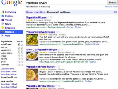 ¿Cambiará nuestra vida el nuevo buscador de recetas de Google?