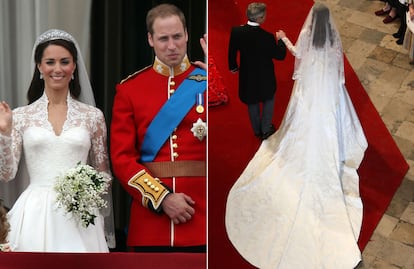 El vestido de Sarah Burton para Alexander McQueen que lució Kate Middleton en su enlace con el príncipe Guillermo es uno de los más icónicos (y caros) de los últimos tiempos. Desde la firma no se llegó a confirmar su precio pero los medios especializados lo estiman en 400.000 dólares (más de 350.000 euros).