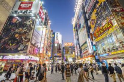 Grandes almacenes especializados en electrónica en Akihabara, el barrio 'geek' de Tokio.