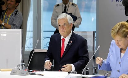 El presidente de Chile, Sebastián Piñera, participa el 26 de agosto de la cumbre de presidentes del G7 que se realizó en Biarritz, Francia.