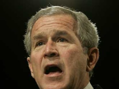 George W. Bush, durante una conferencia ayer en Washington.