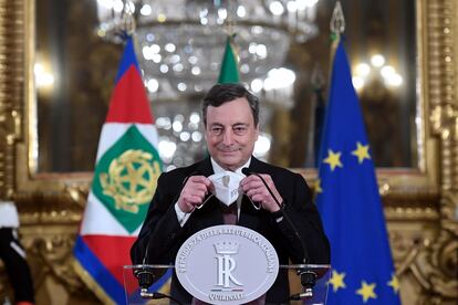 Mario Draghi, este viernes en Roma.