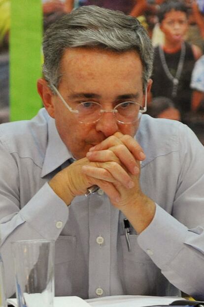 El presidente de Colombia, Álvaro Uribe, el viernes en Barranquilla.
