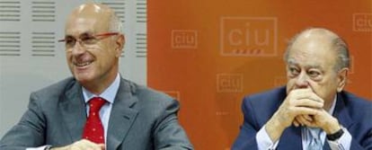 Josep Antoni Duran Lleida ayer junto a Jordi Pujol en el Ejecutiva de CiU.