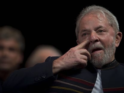 El expresidente brasile&ntilde;o Lula da Silva, en una reuni&oacute;n con intelectuales de Rio Janeiro el pasado d&iacute;a 16