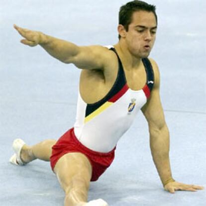 Rafael Martínez, durante su ejercicio de suelo.