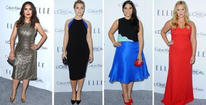 De izquierda a derecha: las actrices Salma Hayek, Kate Winslet, America Ferrara y Amy Schumer.